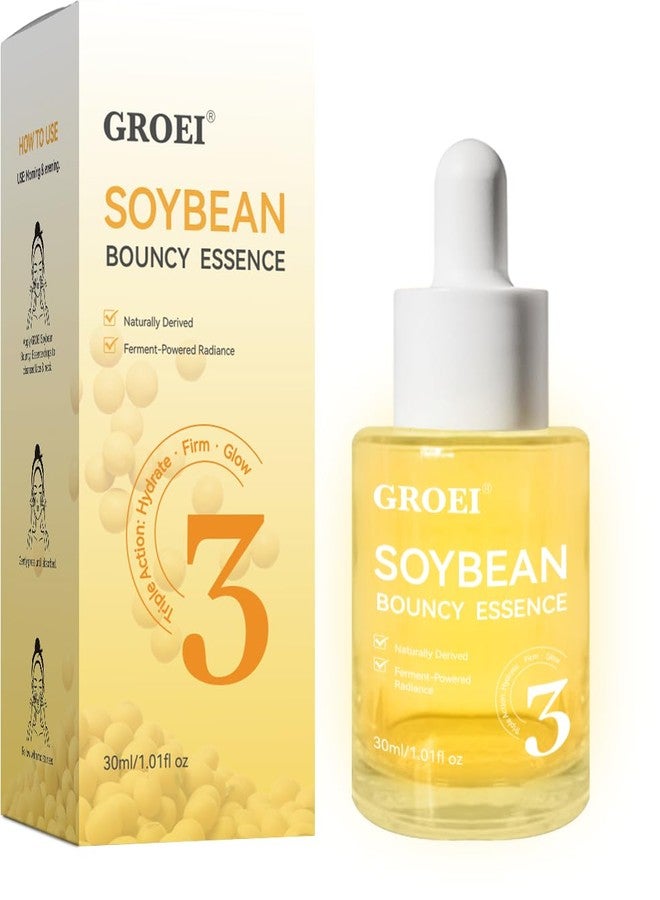 GROEI Glow Bean Essence, Soybean Ferment Extract, Glass Skin, Exfoliating, Hydrating, Radiant, Moisturizer, Barrier, Face Serum (1PC) - Image 1